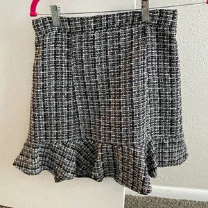 Gray tweed-like peplum mini skirt